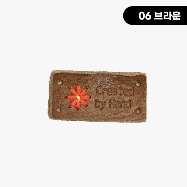퀼트의시작은? 엔조이퀼트와 함께,[장식부자재] 꽃자수 핸드메이드 통가죽라벨 ※