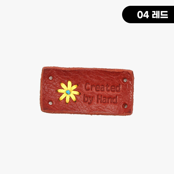 퀼트의시작은? 엔조이퀼트와 함께,[장식부자재] 꽃자수 핸드메이드 통가죽라벨 ※