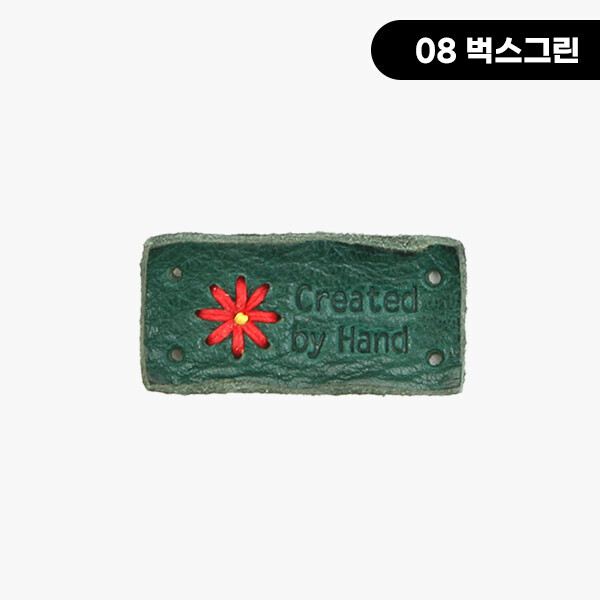 퀼트의시작은? 엔조이퀼트와 함께,[장식부자재] 꽃자수 핸드메이드 통가죽라벨 ※