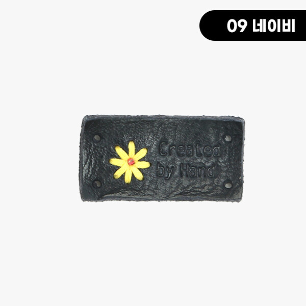 퀼트의시작은? 엔조이퀼트와 함께,[장식부자재] 꽃자수 핸드메이드 통가죽라벨 ※