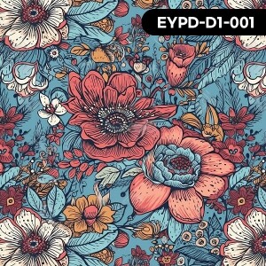 [바이핸즈] DTP 옥스포드 히피 플라워 원단- D1 ☆ (1/2Yd)