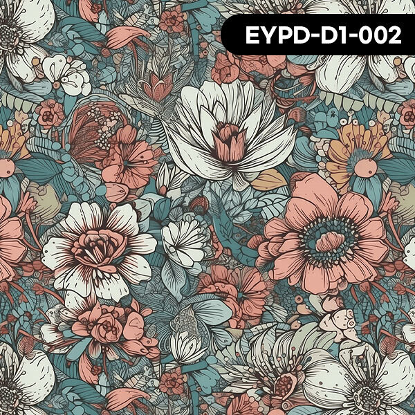퀼트의시작은? 엔조이퀼트와 함께,[바이핸즈] DTP 옥스포드 히피 플라워 원단3YD - D1 ☆