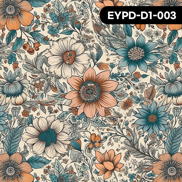 퀼트의시작은? 엔조이퀼트와 함께,[바이핸즈] DTP 옥스포드 히피 플라워 원단3YD - D1 ☆