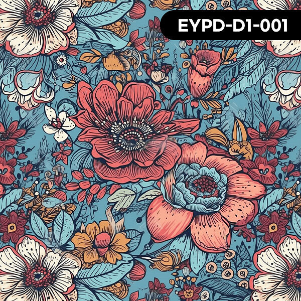퀼트의시작은? 엔조이퀼트와 함께,[바이핸즈] DTP 옥스포드 히피 플라워 원단3YD - D1 ☆