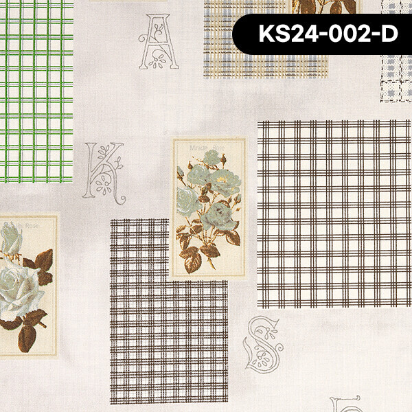 퀼트의시작은? 엔조이퀼트와 함께,[유와] 고노 사나에 로즈카드 프린트원단 - KS24-002 (1/4yd)☆