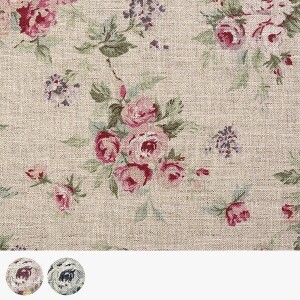 [유와] 피콜리로즈 소프트 린넨 프린트원단 - 449921 ☆ (1/2Yd)