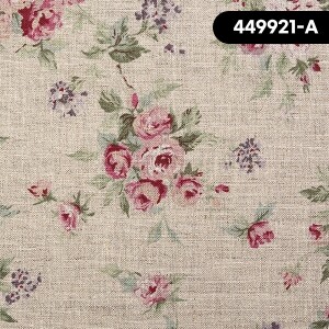 [유와] 피콜리로즈 소프트 린넨 프린트원단 - 449921 ☆ (1/2Yd)