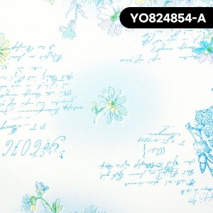 [유와] 데이지 부케 앤 래빗 프린트원단 - YO824854 ☆ (1/2Yd)