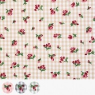 [수입원단] 빈티지 체크 로즈 프린트원단 7000-1 ☆ (1/2Yd)