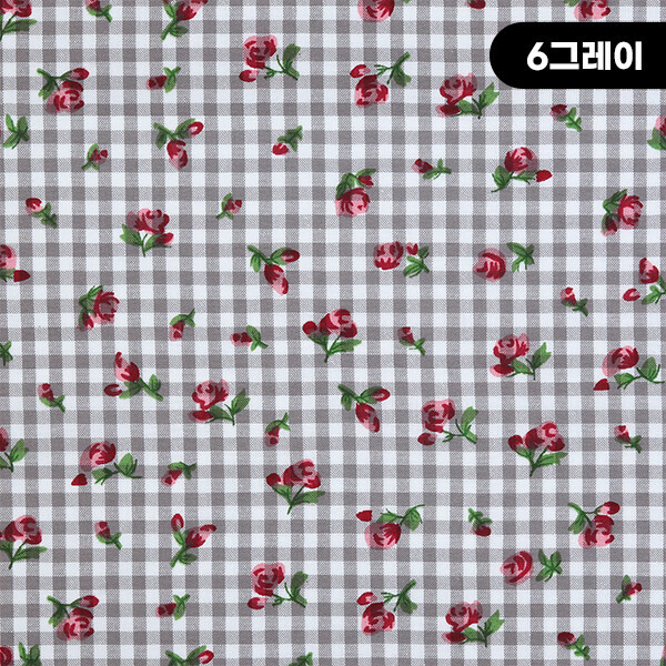 퀼트의시작은? 엔조이퀼트와 함께,[수입원단] 빈티지 체크 로즈 프린트원단 7000-1 ☆