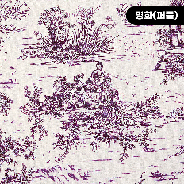 퀼트의시작은? 엔조이퀼트와 함께,[국산린넨] 대폭 린넨천 뜨왈드주이 빈티지 프린트원단 - 명화 ☆