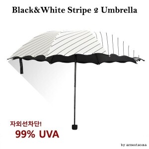 [생활용품2] 수동 접이식 양우산 스트라이프 장우산 UV차단 양산(개별배송) (개)