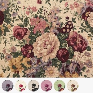 [유와] 앤틱 플라워 린넨 프린트원단 - 449506 ☆ (1/2Yd)