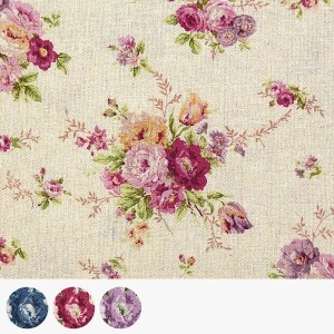 [유와] 대폭 포콜리 부띠끄 린넨 프린트원단 - 449924 ☆ (1/2Yd)