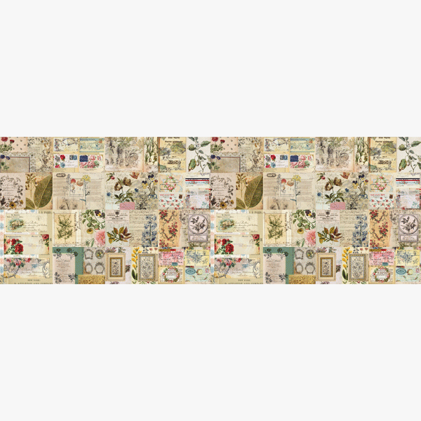퀼트의시작은? 엔조이퀼트와 함께,보태니컬 빈티지 하프린넨 커트지 140cm x 49cm (EYPD-D36)