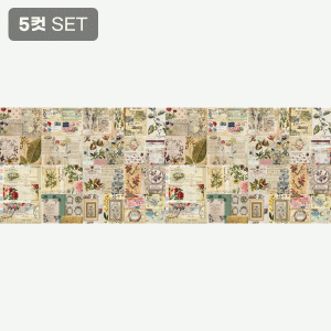 보태니컬 빈티지 하프린넨 커트지 140cm x 49cm 5컷 1세트 (개)