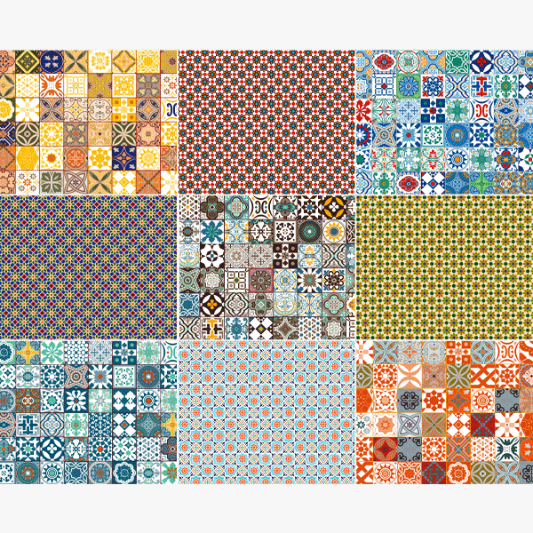 퀼트의시작은? 엔조이퀼트와 함께,DTP 모로칸 타일 패치워크 커트지 110cm x 90cm (EYPD-D37)