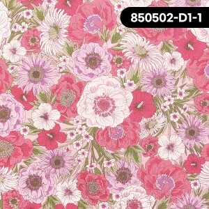 [세븐베리] 노블 플라워 프린트원단 - 850502-D1 ☆ (1/2Yd)