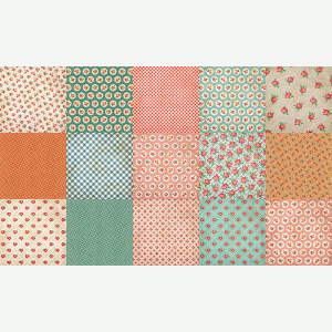 로즈 플라워 패치워크 하프린넨 커트지 140cm x 84cm (개)
