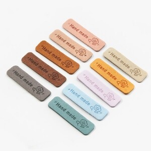 핸드메이드 플라워 인조 가죽라벨 20개 SET - 멀티 (set)