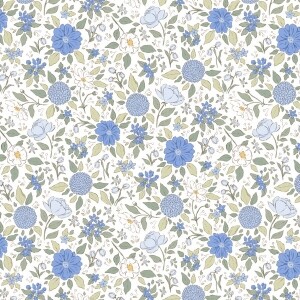DTP 블루 가든 플라워 원단 (1/2Yd)