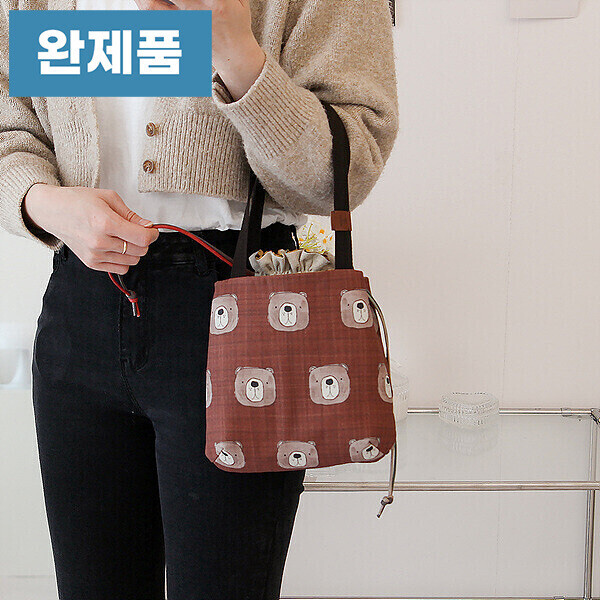 [바이핸즈] 퀼트완제품 가방 - 곰탱이 조리개 에코백