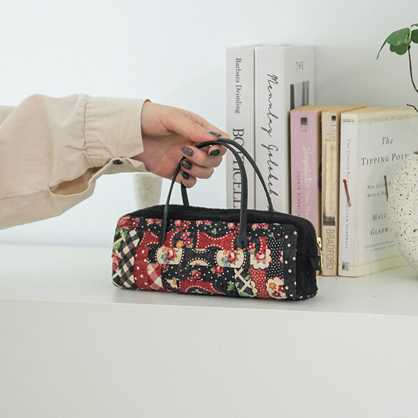 [바이핸즈] 퀼트패키지 소품 - 앤틱플라워 핸들 파우치