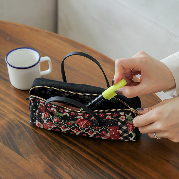 [바이핸즈] 퀼트패키지 소품 - 앤틱플라워 핸들 파우치