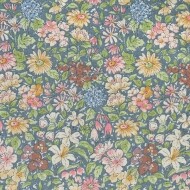 [국산린넨] 대폭 사파이어플로라 린넨 프린트원단 - 블루 (1/2Yd)