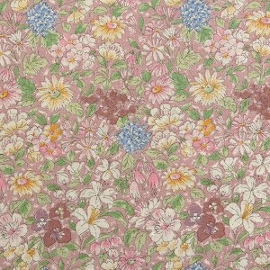 [국산린넨] 대폭 사파이어플로라 린넨 프린트원단 - 핑크 (1/2Yd)