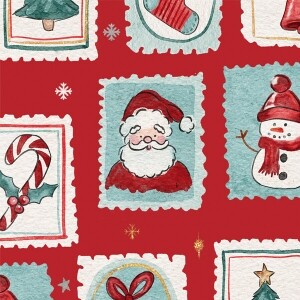 DTP 코튼 크리스마스 스탬프 원단 L (EYPD-D76) (1/2Yd)