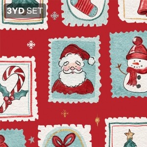 DTP 코튼 크리스마스 스탬프 원단 L - 3YD 1세트 (EYPD-D76) (개)