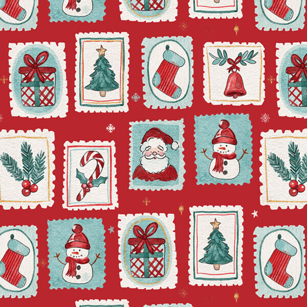 DTP 코튼 크리스마스 스탬프 원단 S (EYPD-D77)