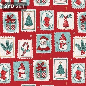 DTP 코튼 크리스마스 스탬프 원단 S - 3YD 1세트 (EYPD-D77) (개)
