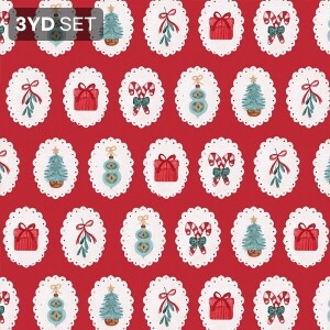 DTP 코튼 크리스마스 도일리 원단 (레드) S - 3YD 1세트 (EYPD-D81) (개)