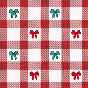 DTP 코튼 리본 타탄 체크 원단 (EYPD-D82) (1/2Yd)