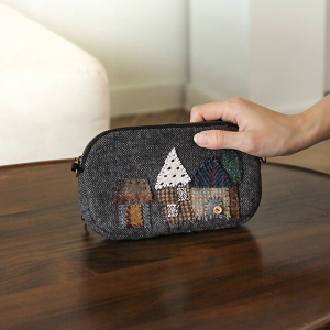 [바이핸즈] 퀼트패키지 가방 - 하우스 울체크 파우치겸 미니가방 (개)