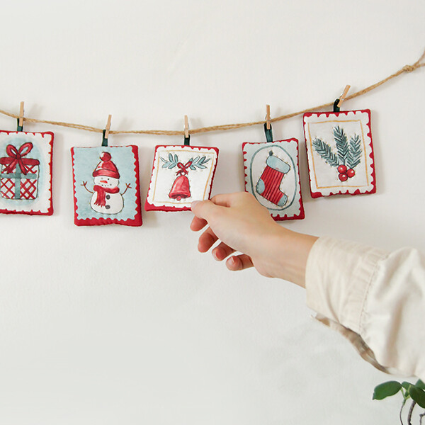 [바이핸즈] 퀼트패키지 소품 - 크리스마스 스탬프 리스