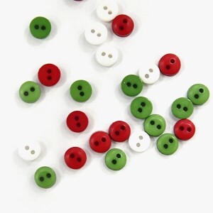 크리스마스 플라스틱 원형 미니 단추 6mm 50개 SET (set)