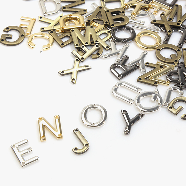 [장식부자재] 고급 알파벳 이니셜 금속 라벨 A~Z - 청동, 골드, 실버 (옵션선택) (개)