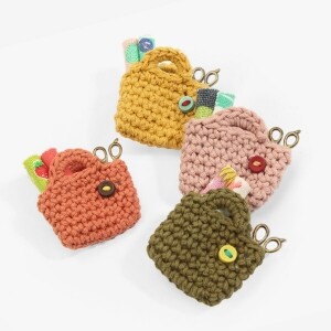 [장식부자재] 핸드메이드 미니 뜨개가방 브로치 ※ (개)
