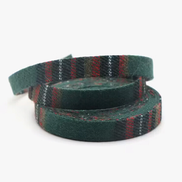 크리스마스 장식 체크 리본 1cm - 4.5m