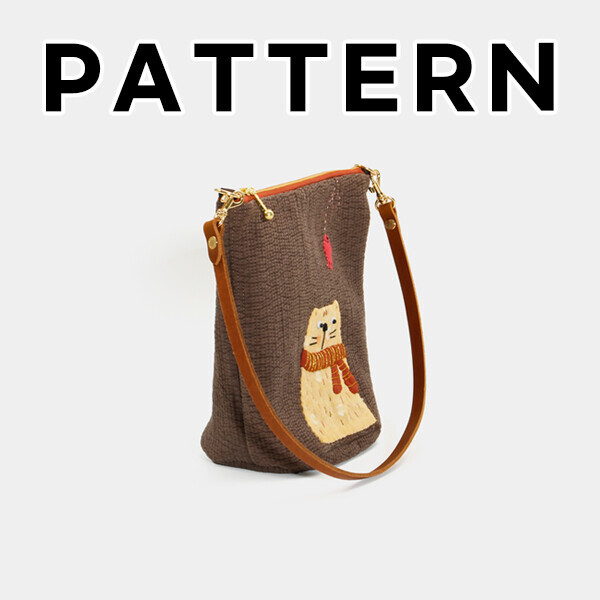 [바이핸즈] 퀼트도안 - 누빔 고양이 숄더백