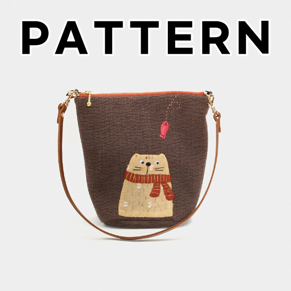 [바이핸즈] 퀼트도안 - 누빔 고양이 숄더백