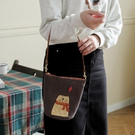 [바이핸즈] 퀼트패키지 가방 - 누빔 고양이 숄더백 (개)