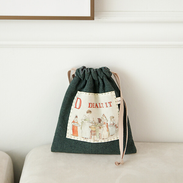 [바이핸즈] 퀼트패키지 소품 - 케이트 알파벳 스트링 파우치