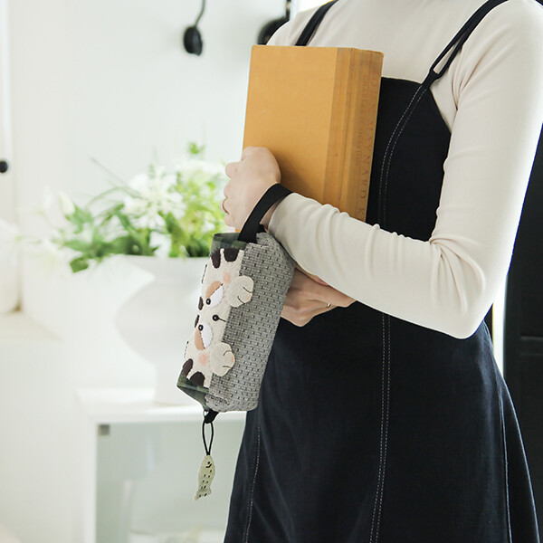 [바이핸즈] 퀼트패키지 소품 - 졸립다옹 파우치 (그린)