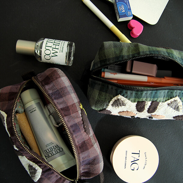 [바이핸즈] 퀼트패키지 소품 - 졸립다옹 파우치 (그린)