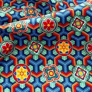 비단면 대폭 전통원단 소단청 친환경 오코텍스인증 (1/4yd) (개)