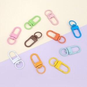 키링 컬러 D링 회전 연결고리 10개 세트 (set)